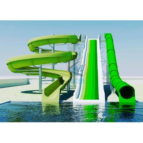 Water slide in park setting