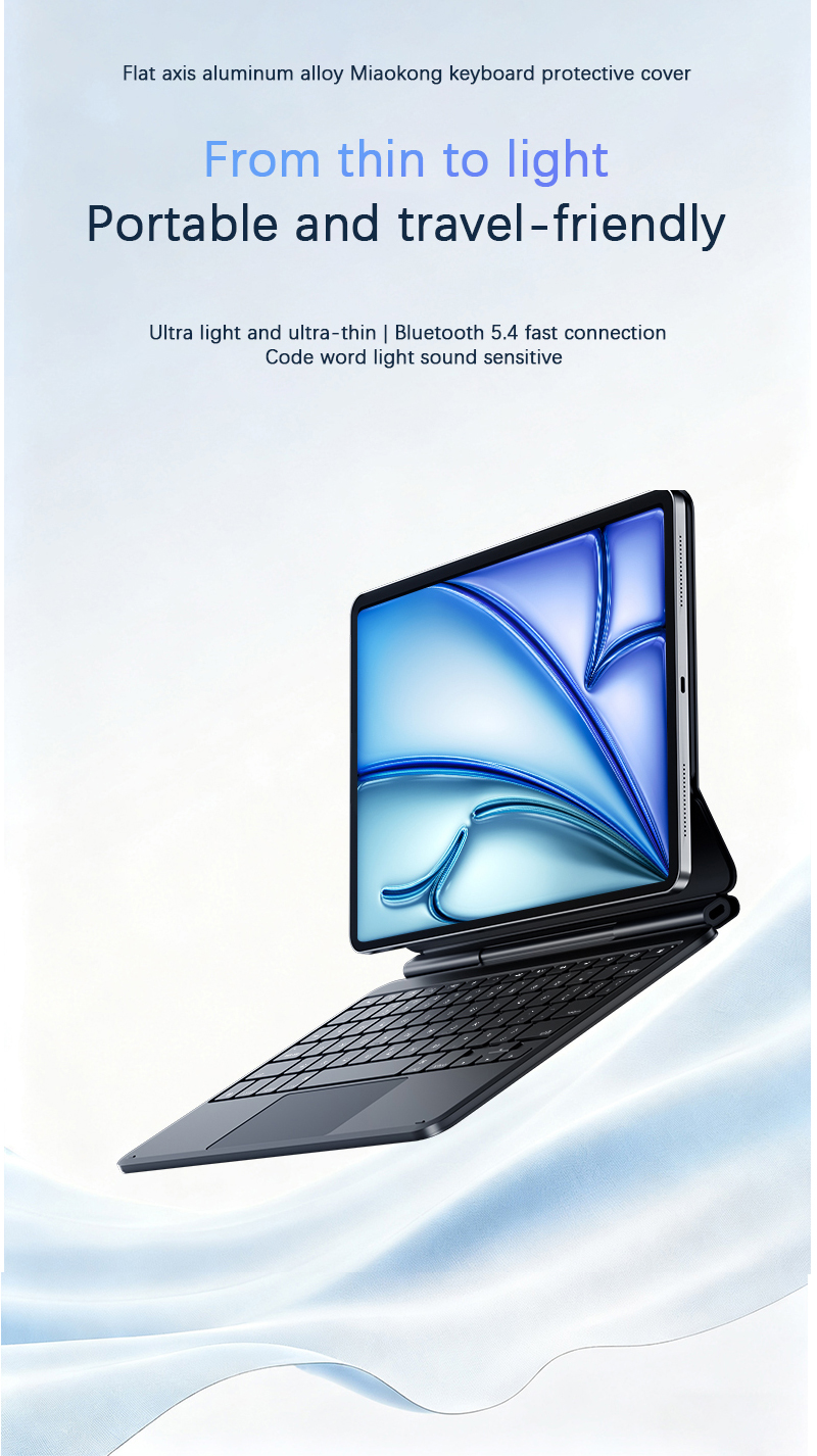 Laudtec Aluminum Magic Keyboard Cases for iPad 10.9 Inch Wireless Keyboard for iPad Air (2026) 11" (M4) Customize OEM ODM