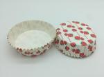 Cute Strawberry PET Film Coated Paper Heat Resistant Cupcake Cup Disposable