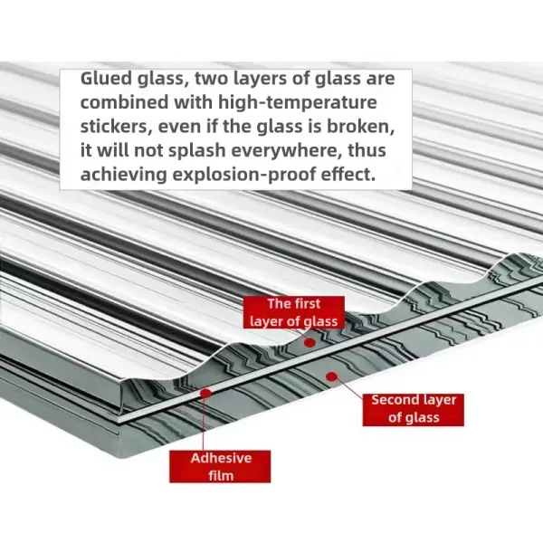 High Safety Laminated Glass Floor Anti Slip Pattern Structural Walkway Panel