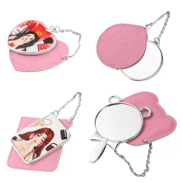 Unique Sublimation Compact Mirror With Case Blanks Custom Pocket Mirror