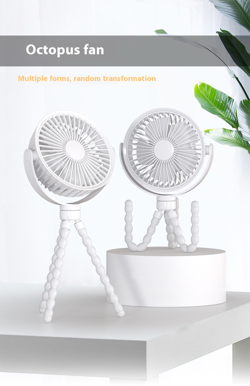 Wholesale Customize Battery Capacity Flexible Arms Stand Rechargeable Portable Octopus Cooling Fan