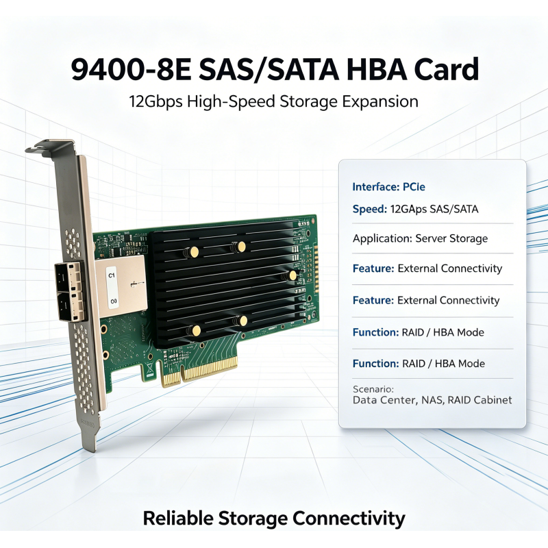 High Performance Storage Raid Host Bus Adapter With External Mini-SAS Connectors , 12G SAS/SATA Support 9400-8E