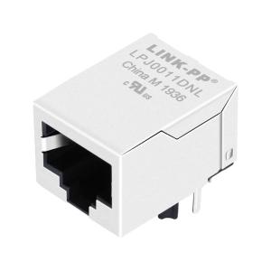 Buy cheap HR901105A One Port Angled Rj45 Connector With Magnetics LPJ0011DNL product