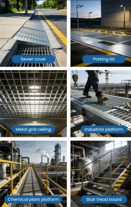 Hot-DIP Galvanized Stainless Steel Grating with Customizable Sizes for Industrial Applications