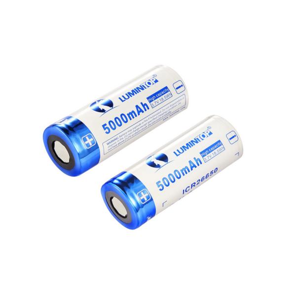 3.7V 5000mAh LED Torch Rechargeable Batteries , 26650 Lithium Rechargeable Battery
