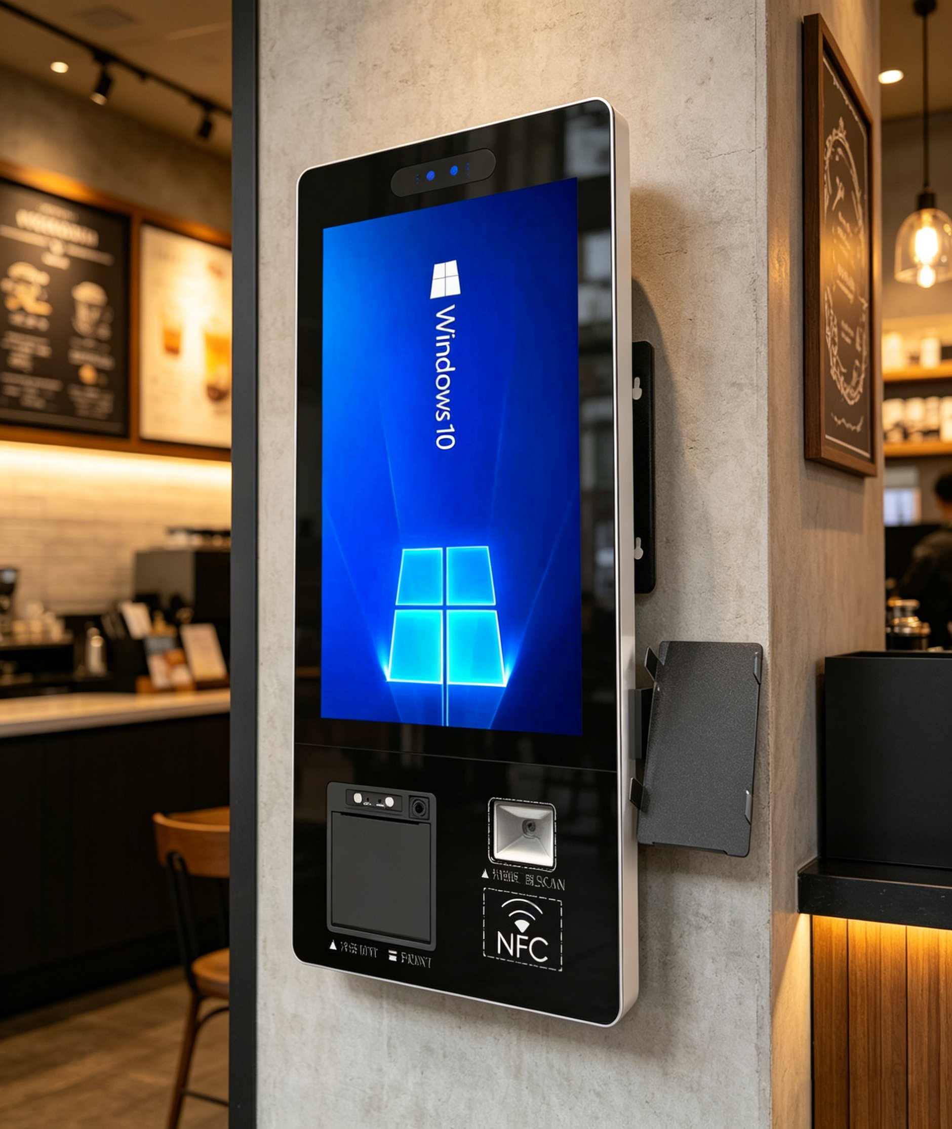 Smart Self-service Ordering Machine 21.5" Windows Android POS Terminal for Restaurant Supermarket Hotel Automated Payment Kiosk