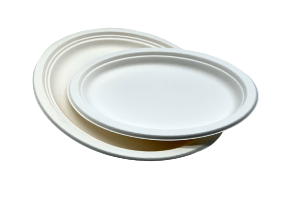 17g 10" Oval Biodegradable Sugarcane Bagasse Plates