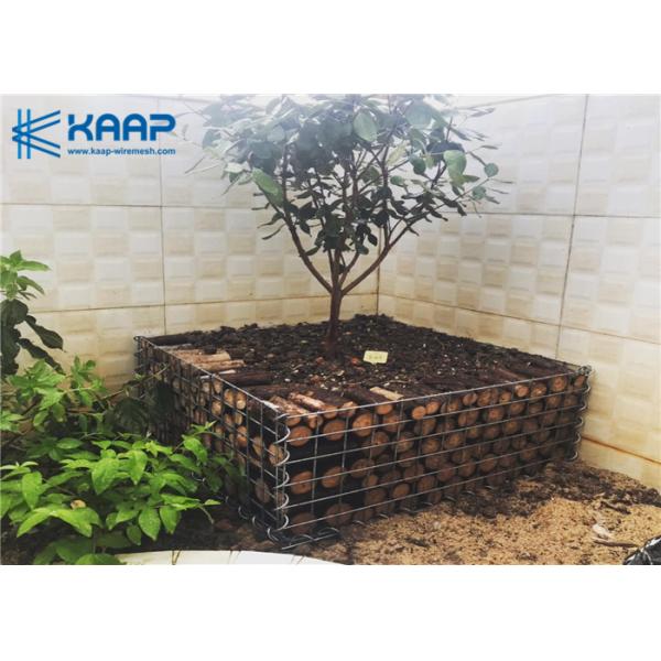 High Strength Welded Mesh Gabion , Gabion Wall Mesh Black Wire Color Zinc