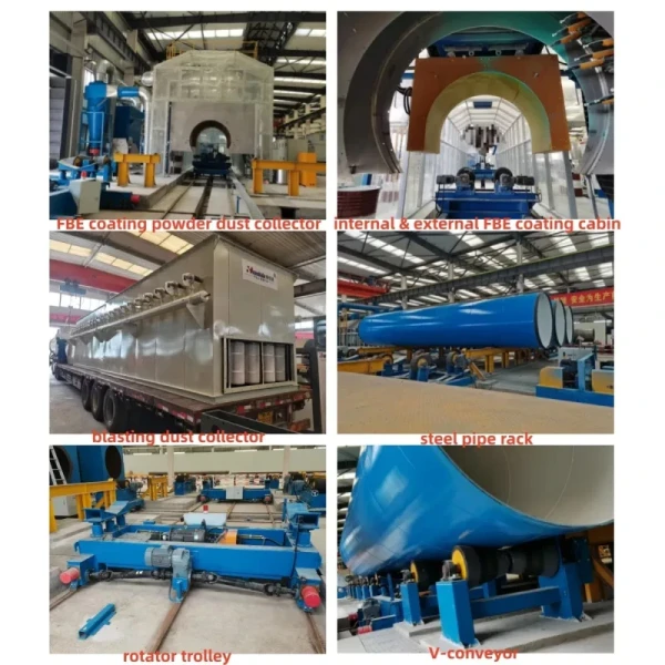 FBE Coating Line with Internal & External Coating Using High Voltage Electrostatic Spray Gun and Medium-Frequency Heating System