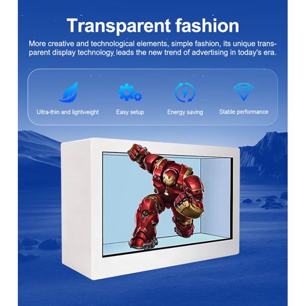 55 inch High-Brightness see through lcd panel Wall-Mounted Floor-Standing 3D Touch Digital Signage Display IP65 for Elevator