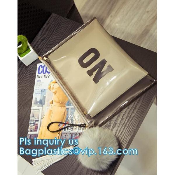 clear printed pvc files zip packing bag, slider reclosable poly bag, resealable slider Zip lockk eva plastic promotion bag