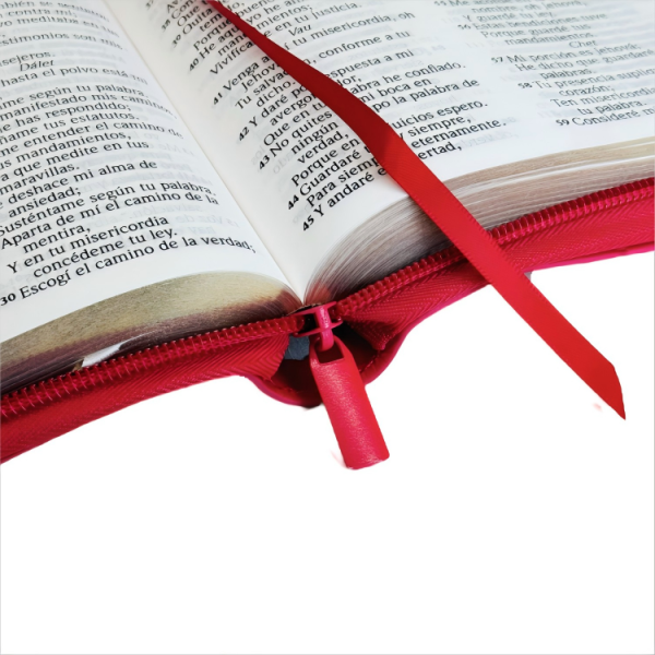 Custom Printed PU Cover Bible -zipper binding type，with thumb index