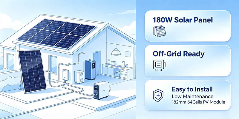 180‑190W High‑Efficiency Mono Solar Panel | 19.95% Max Efficiency