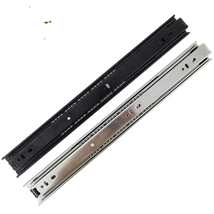 Three-Section Thickened Stainless Steel Drawer Slide Hydraulic Buffer Damping Rail Mute Outdoor Cabinet RV Gym Apartment Hall