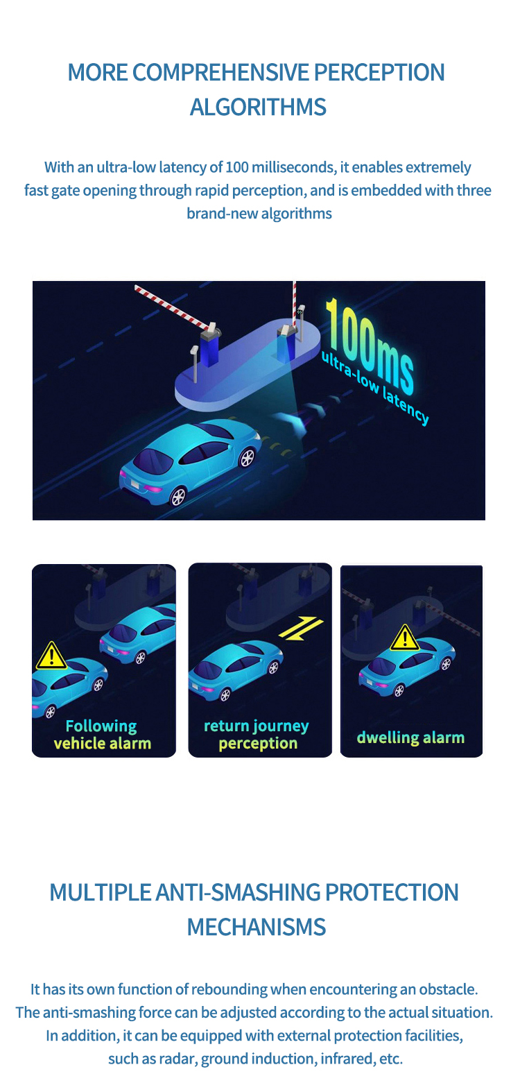 IP67 Traffic Barrier Gate Parking System Solution Anti Tailgating