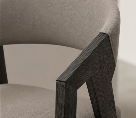 Curved Back Upholstered Dining Armchair CYC-025