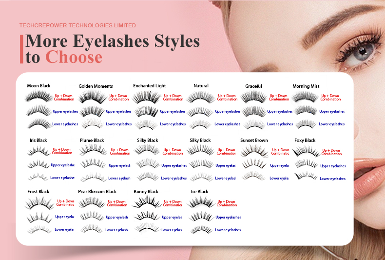 3D Natural Looking Full Strip Soft Magnetic False Eyelashes Reusable With No Glue Required