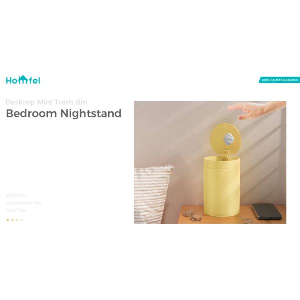 Support Room Space Selection 1.5L OEM Stainless Steel Desktop Mini Trash Bin with Press Open