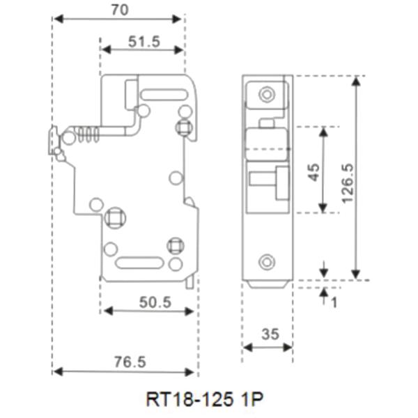 1P 125A DC 1000V 690V Solar 22x58mm Cylinder Porcelain Fuse Base Holder For PV System