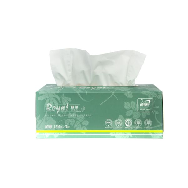 Soft Printed Bamboo Facial Tissue Box Style