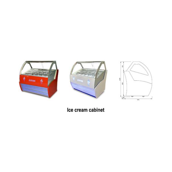 Italian Ice Cream Display Refrigerator -18°C~-22°C Gelato Display Freezer