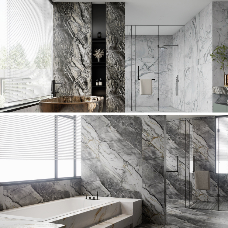 Waterproof Easy Clean PVC Shower Wall Panel For Bathroom Interiors Wall Decoration