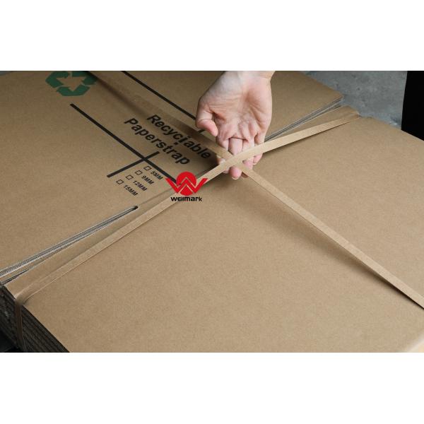Eco-Friendly Paper Strapping Tape / Recyclable Paper Strap For Automatic Strapping Machine