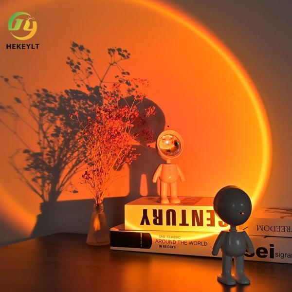 Astronaut Sunset Light Atmosphere Light Photo Background Nightlight Space Robot