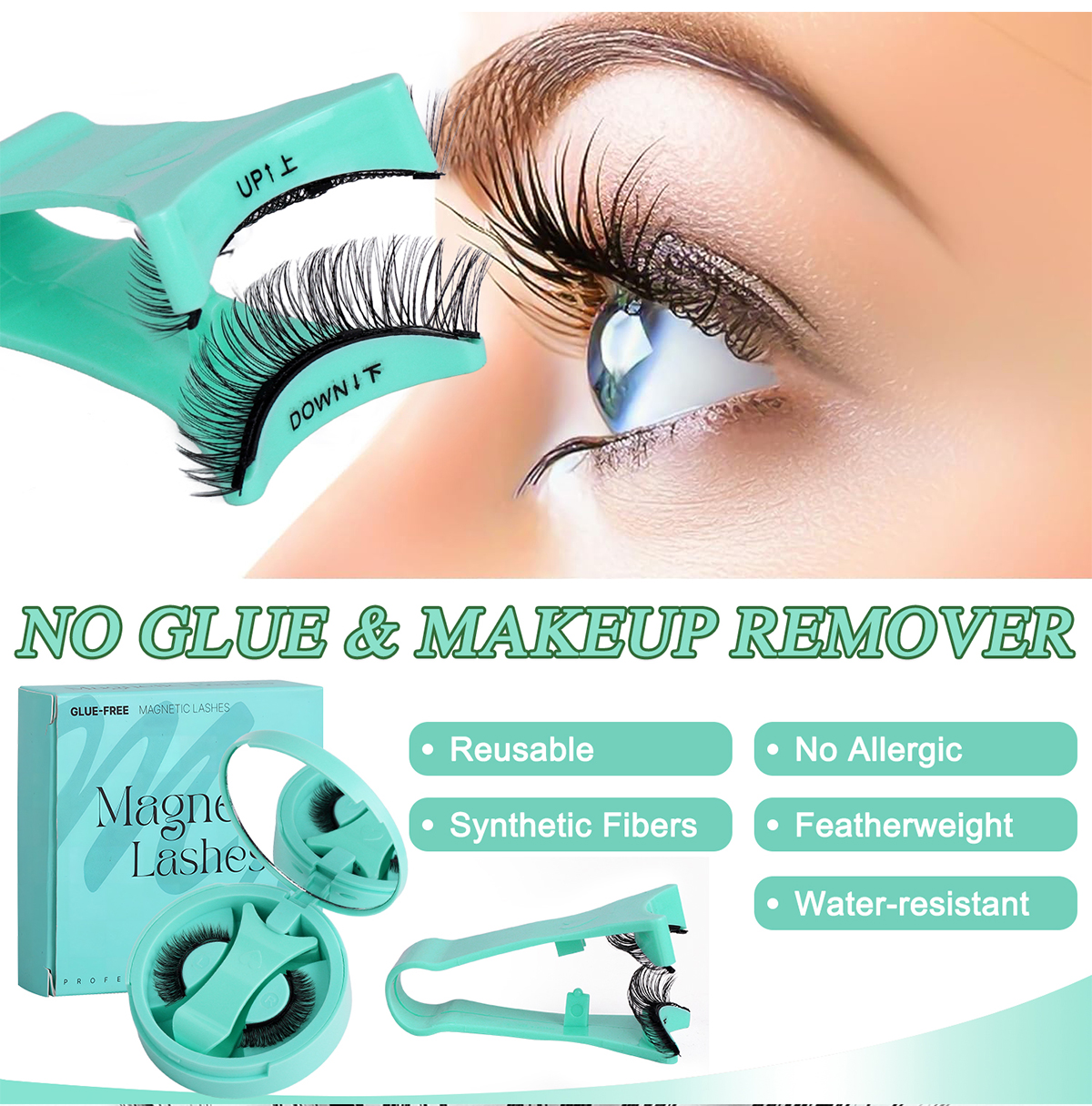 Custom 3D Magnetic Cluster Lashes Applicator Volume No Glue Needed Reusable Water Resistant
