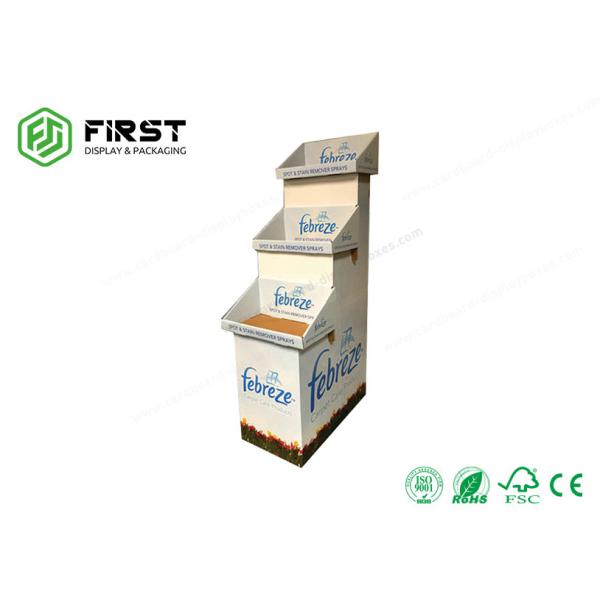 Custom Matte Printed Foldable Corrugated Paper Floor Display Shelf For Retail Promotion