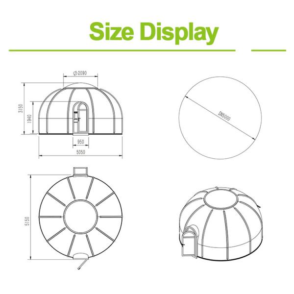 Fashion PC Bubble Dome House ROSH Diameter 5m For Restaurant