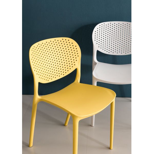 High Quality China Back Breathable Colorful Dining Stackable Plastic Chairs