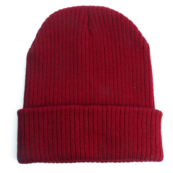 Poly Wool Knit Pom Pom Beanie Winter Solid Warm Plain Skull Cuff Caps Hand Wash Only