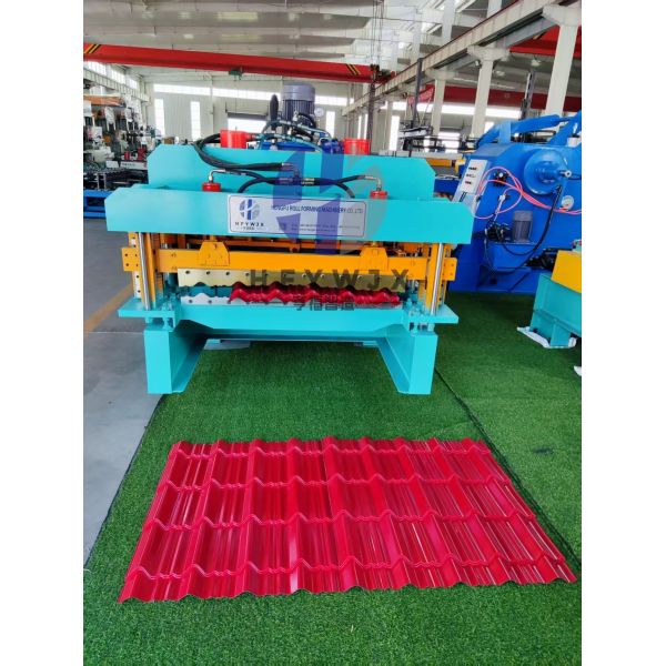 Durable 16 Roll Forming Stations Glazed Tile Roll Forming Machine with PLC Control and Hydraulic Pressure Transmission