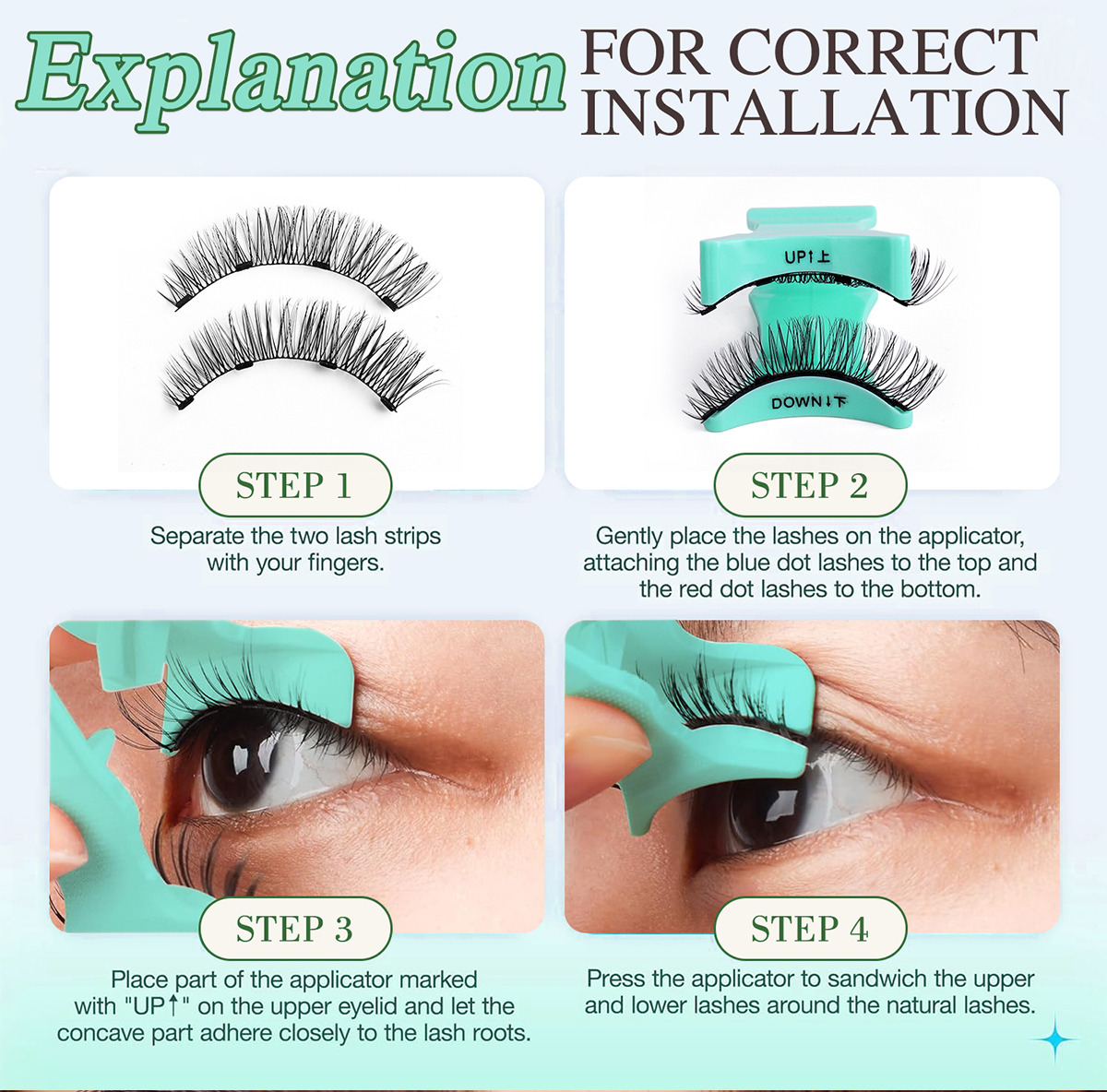 Custom 3D Magnetic Cluster Lashes Applicator Volume No Glue Needed Reusable Water Resistant