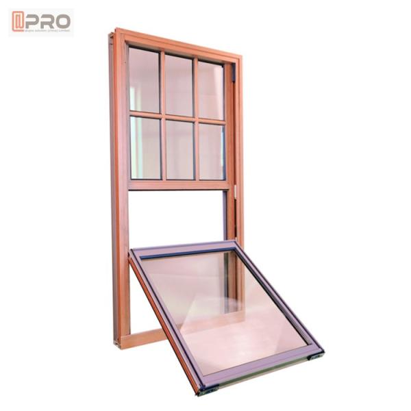 Modern Push - Pull Aluminum Sash Windows Vertical Sliding 1.4mm Thickness Top Hung Aluminium Windows