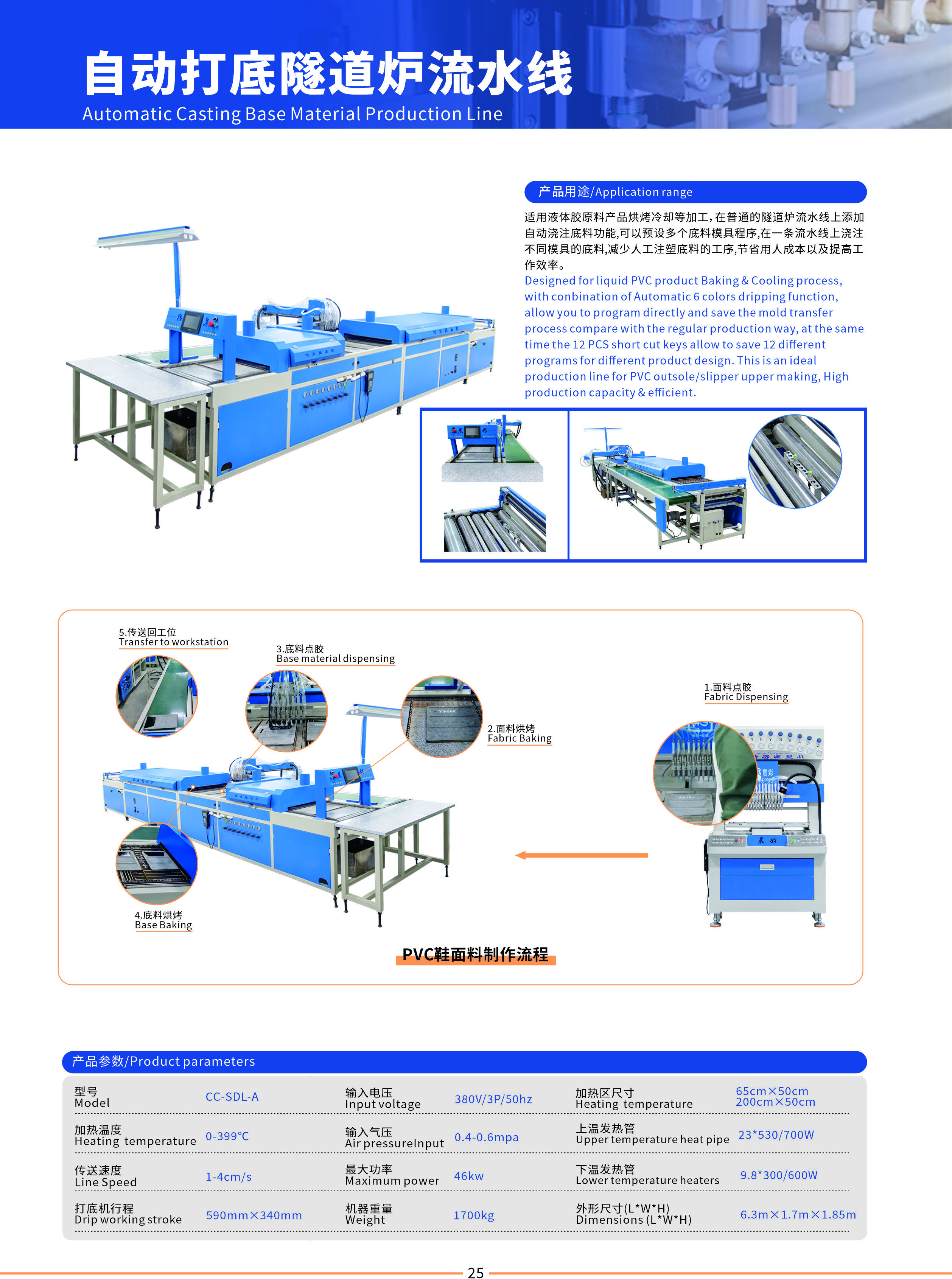 Automatic PVC Shoes Production Line Baking Machine for Making Slipper Upper Outsole