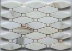 Hexagon / French Pattern Marble Basketweave Floor Tile Anti - Stain Mosaic