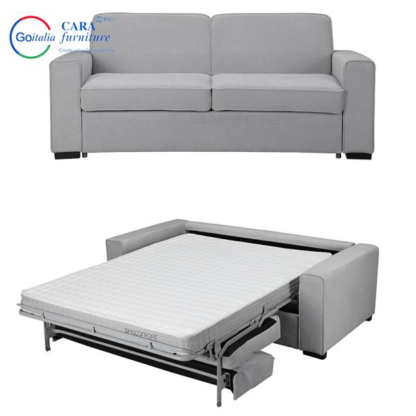 Simple Design Armrest Double Light Gray Fabric Foldable Sofa King Size Bed Luxury Sofa Bed Furniture