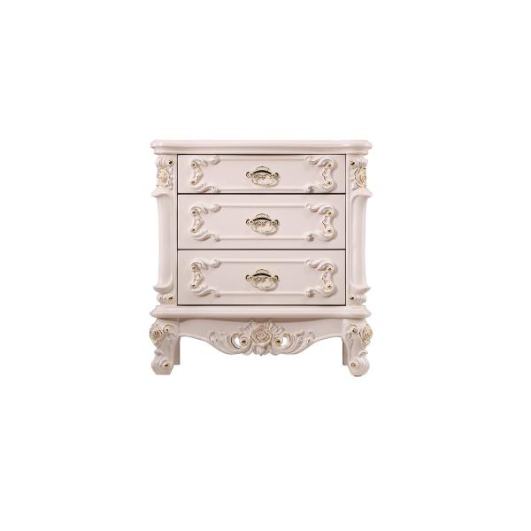 Luxury Bed Sets of Ivory White high quality bedroom furniture brands Leather upholstered Queen size Bed for Villa house