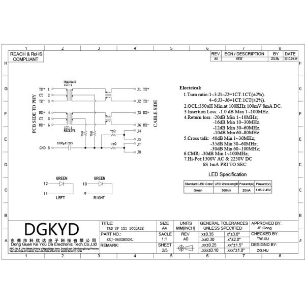 Shield Cat 5 RJ45 Modular Jack Single Port Tab Up With Magnetics Factory Outlet