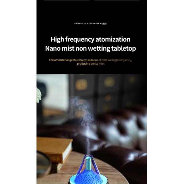 Timer Setting 2/4/6 Hours Aroma Fire Flame Humidifier With 7 Colors Led Light