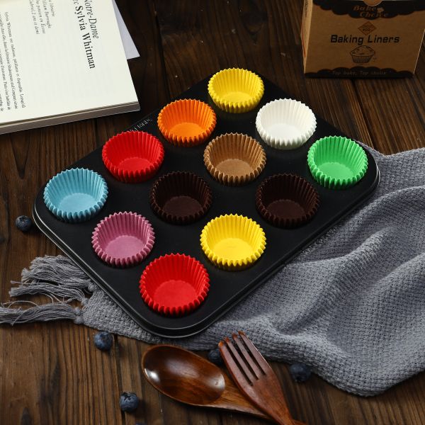 Food Grade Greaseproof Muffin Liners Disposable Non Stick Baking Paper Cups Cupcake Wrappers for Home Bakery Party Dessert