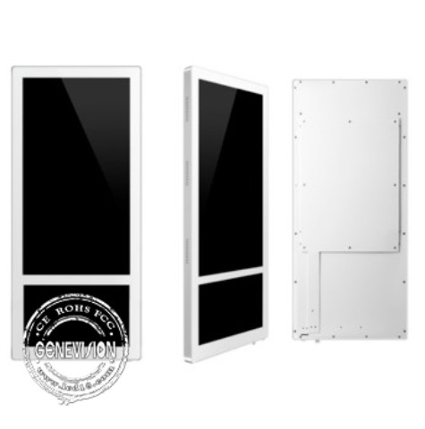 18.5'' 10.1'' Dual Screen Wall Mount Dual Screen LCD Elevator Advertising Display White Color