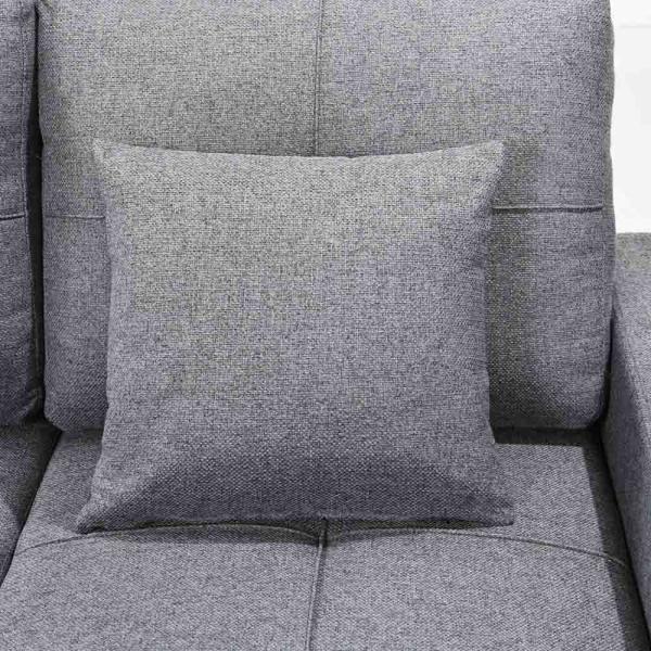 L-Shaped Reversible Sectional Sleeper Sofa with Pull-Out Bed and Storage,Gray Fabric