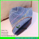 LDMZ-007 navy blue ladies bucket hats foldable raffia straw visor cap