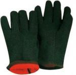flexible 10 inch protective Red fleece lining brown cotton gloves / Glove