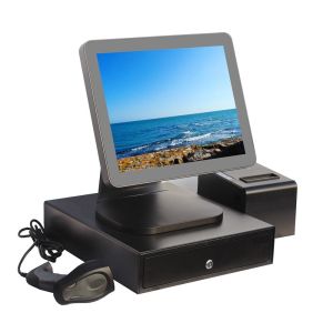 Buy cheap Aluminium Alloy Point Of Sale Touch Screen Computer With Thermal Printer And Cash Drawer product