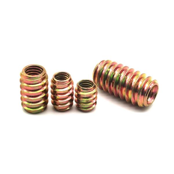 M6 M8 M10 Yellow Zinc Plated Steel Hex Socket Insert Nuts For Wood Furniture